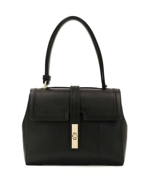 Kabelka Kazar Black leather handbag with unique flap