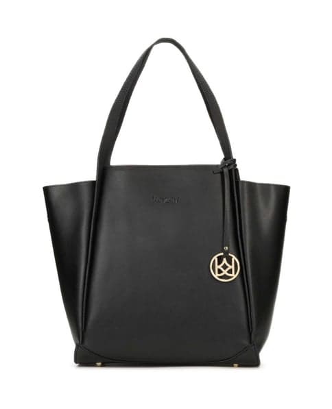 Kabelka Kazar Large black shoulder bag made of smooth leather