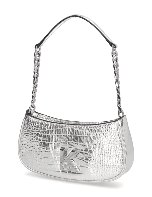 K/kameo shoulderbag croc Karl Lagerfeld, stříbrná