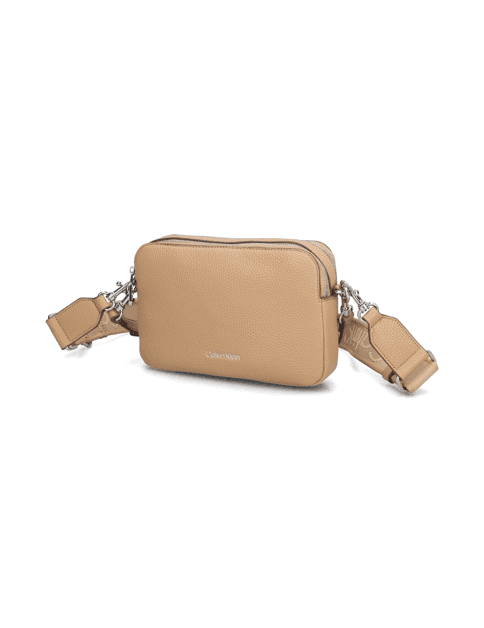 Kabelka přes rameno Calvin Klein Webbing 2X Strap Camera BAG, béžová