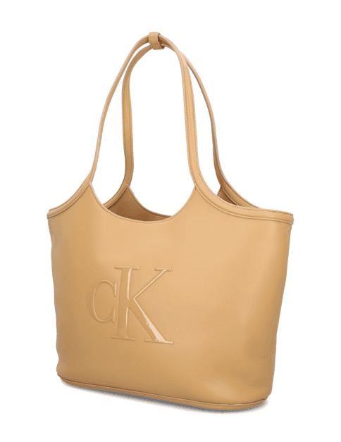 Kabelka Calvin Klein Bold CK Shopper, béžová