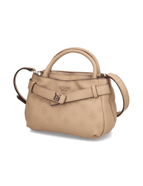Kabelka přes rameno Guess Ella Logo Mini Satchel, béžová