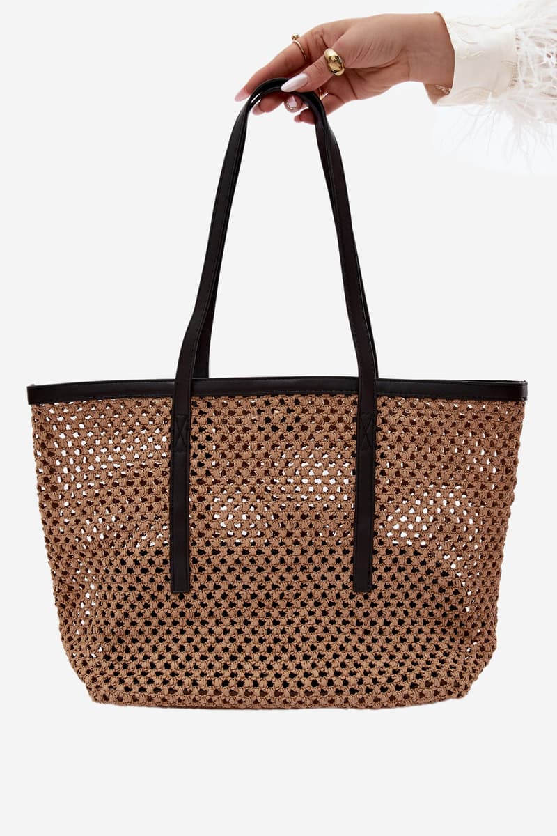 Černá shopper taška Flora&Co s přívěskem 3