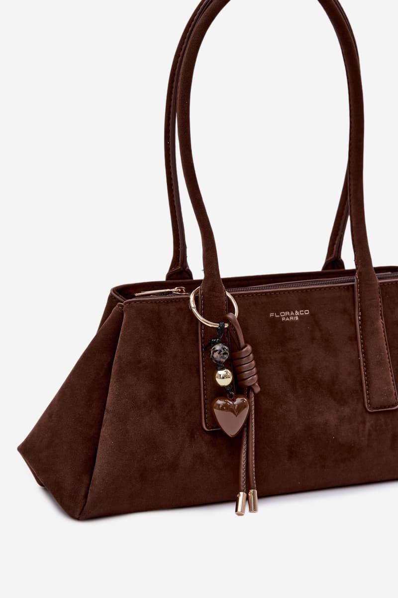 Flora&Co kabelka z eko semiše s přívěskem 4
