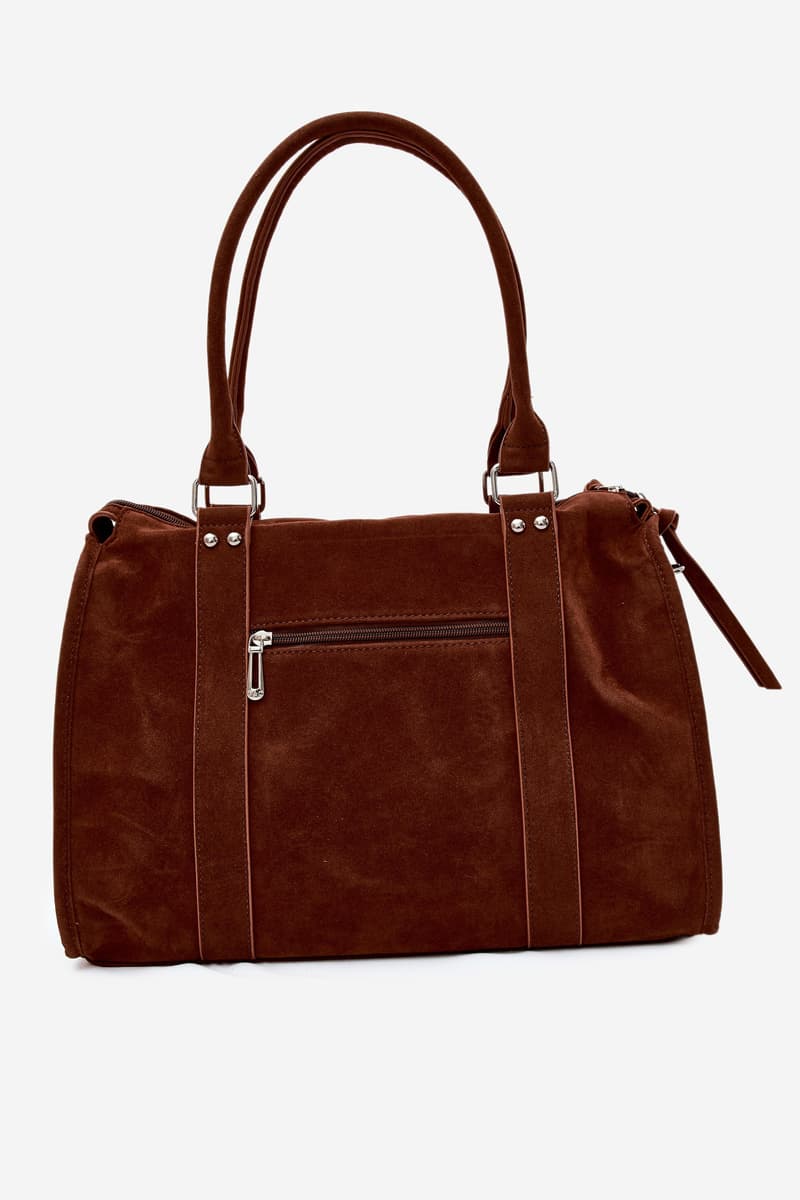 Flora&Co velká kabelka z imitace semiše Camel 4
