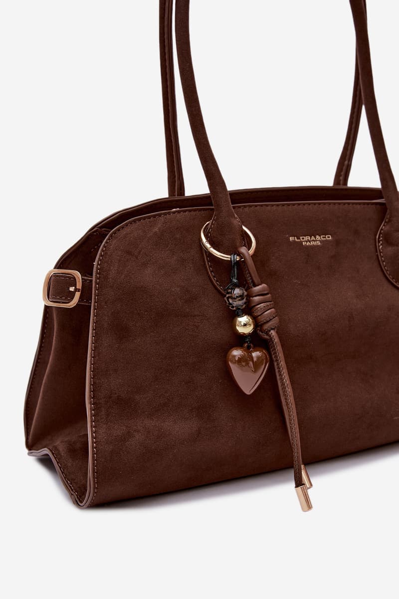 Flora&Co Violette Eco Semišová čokoládová kabelka 4
