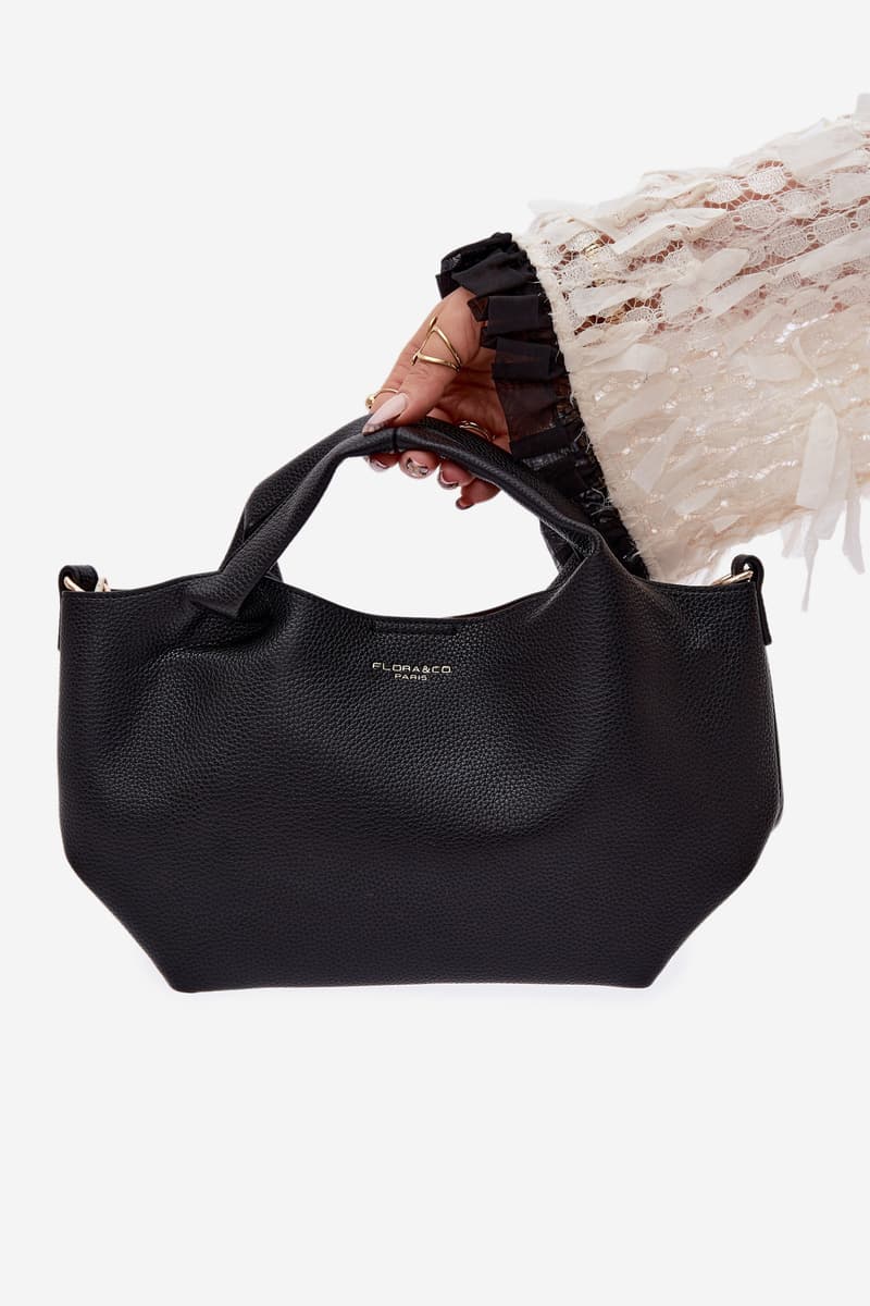 Flora&Co Černá kabelka z imitace kůže 4