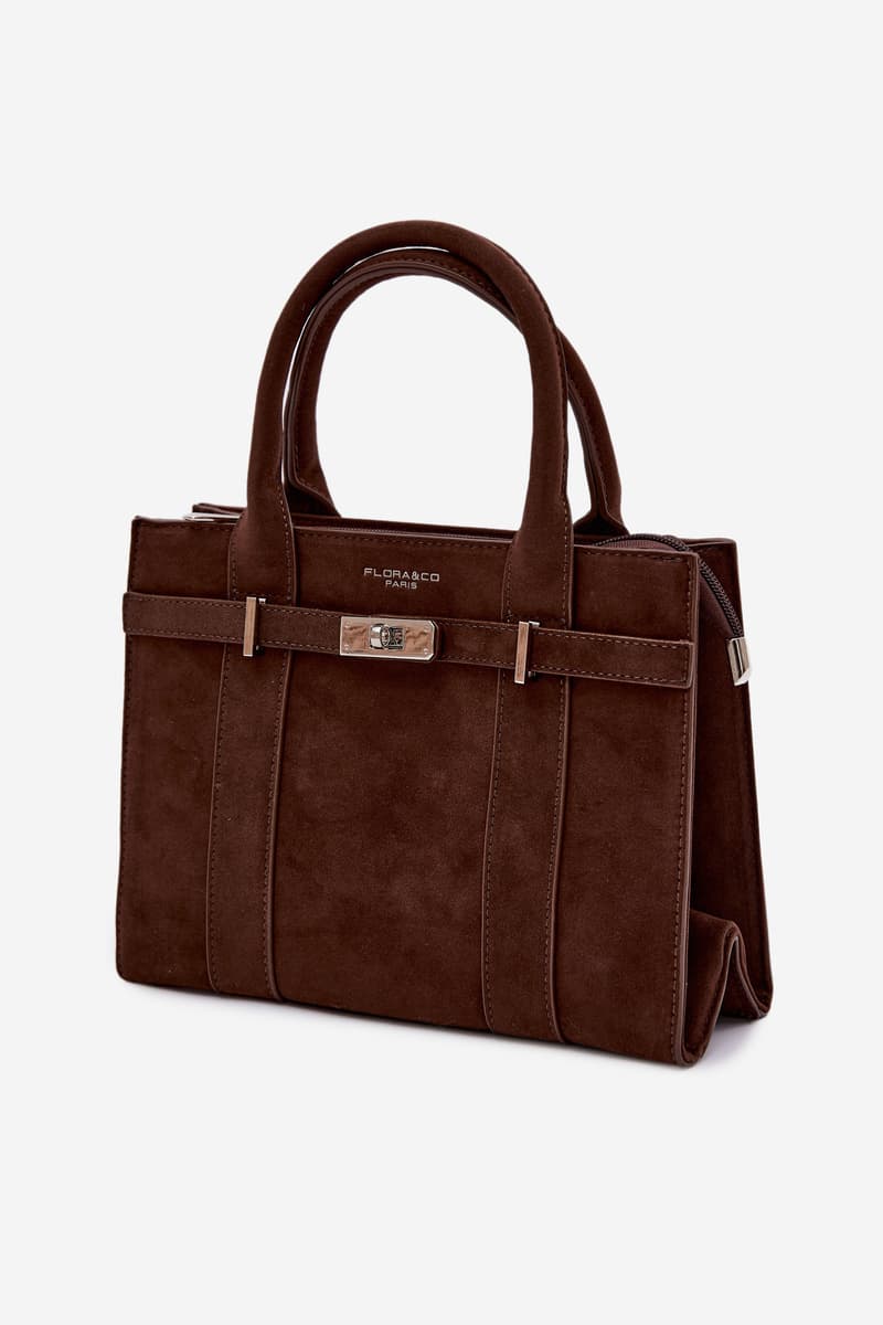 Flora&Co čokomodrá box kabelka z eko semiše 2