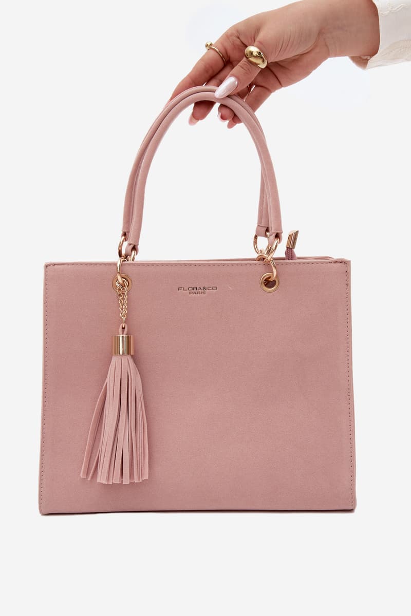 Flora&Co Ottilie růžová kabelka z imitace semiše