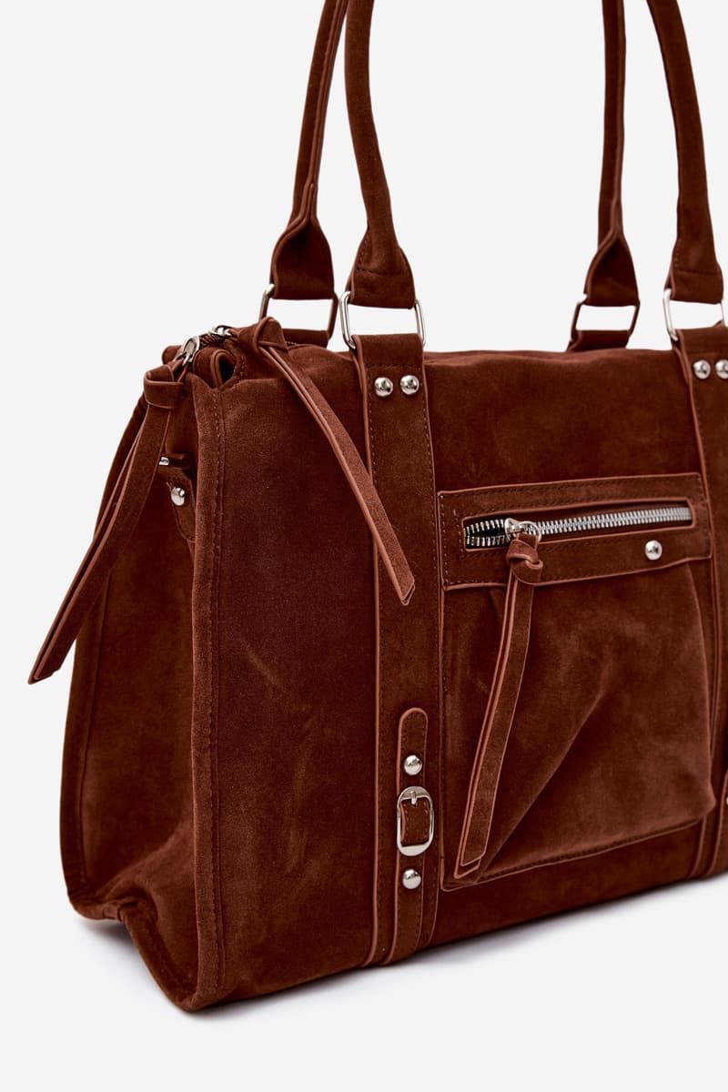 Flora&Co velká kabelka z imitace semiše Camel 5