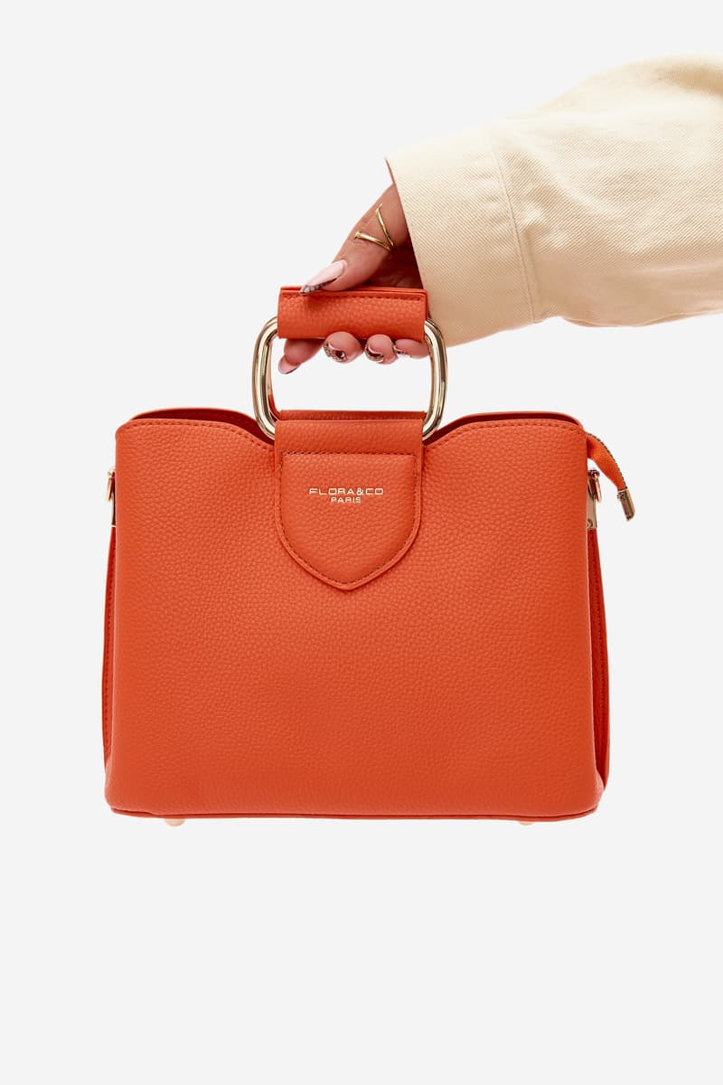 Flora&Co malá eco kožená kabelka oranžová 4