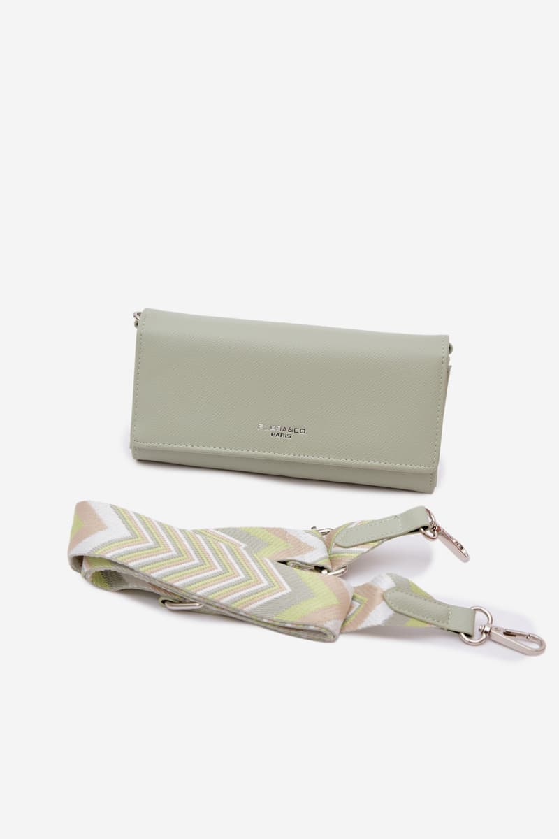 Flora&Co mentolová peněženka/taška 2-v-1 s třásní 3