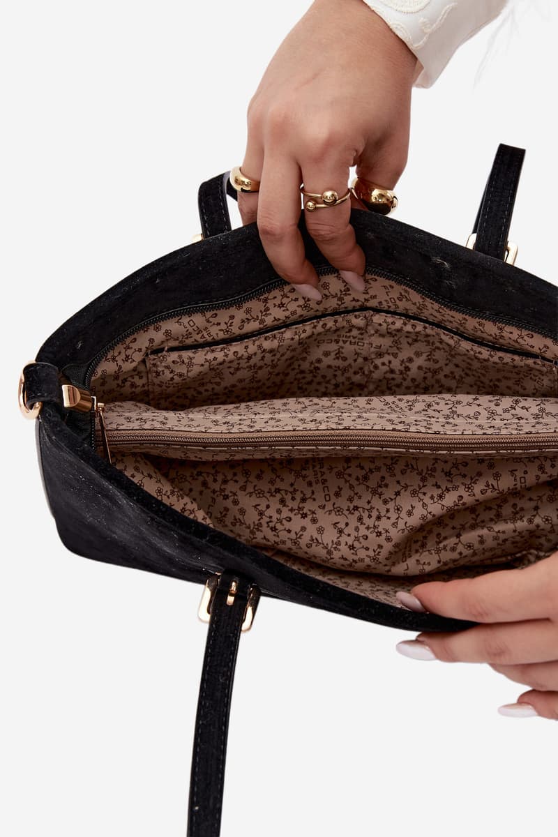 Černá imitace semiše shopper taška Araminta 5