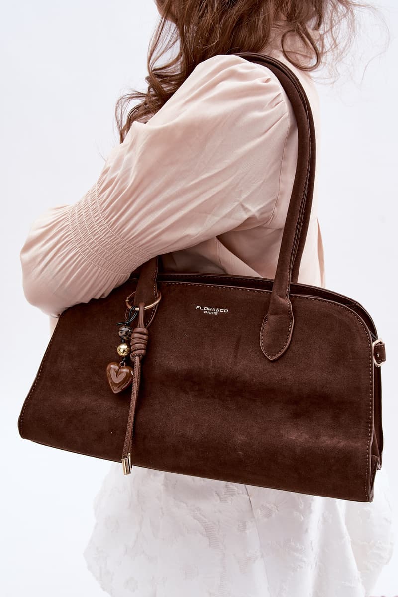 Flora&Co Violette Eco Semišová čokoládová kabelka 5