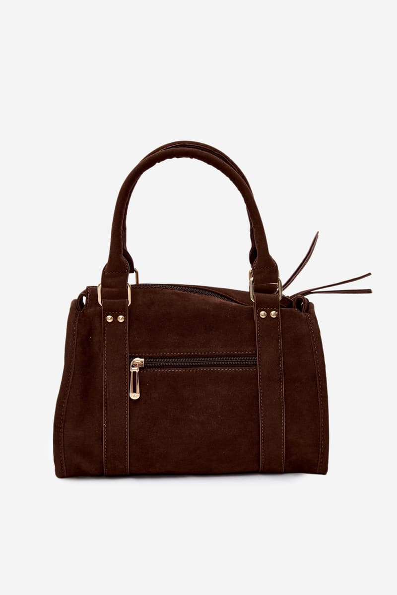 Flora&Co hnědá kabelka ze syntetického semiše 4