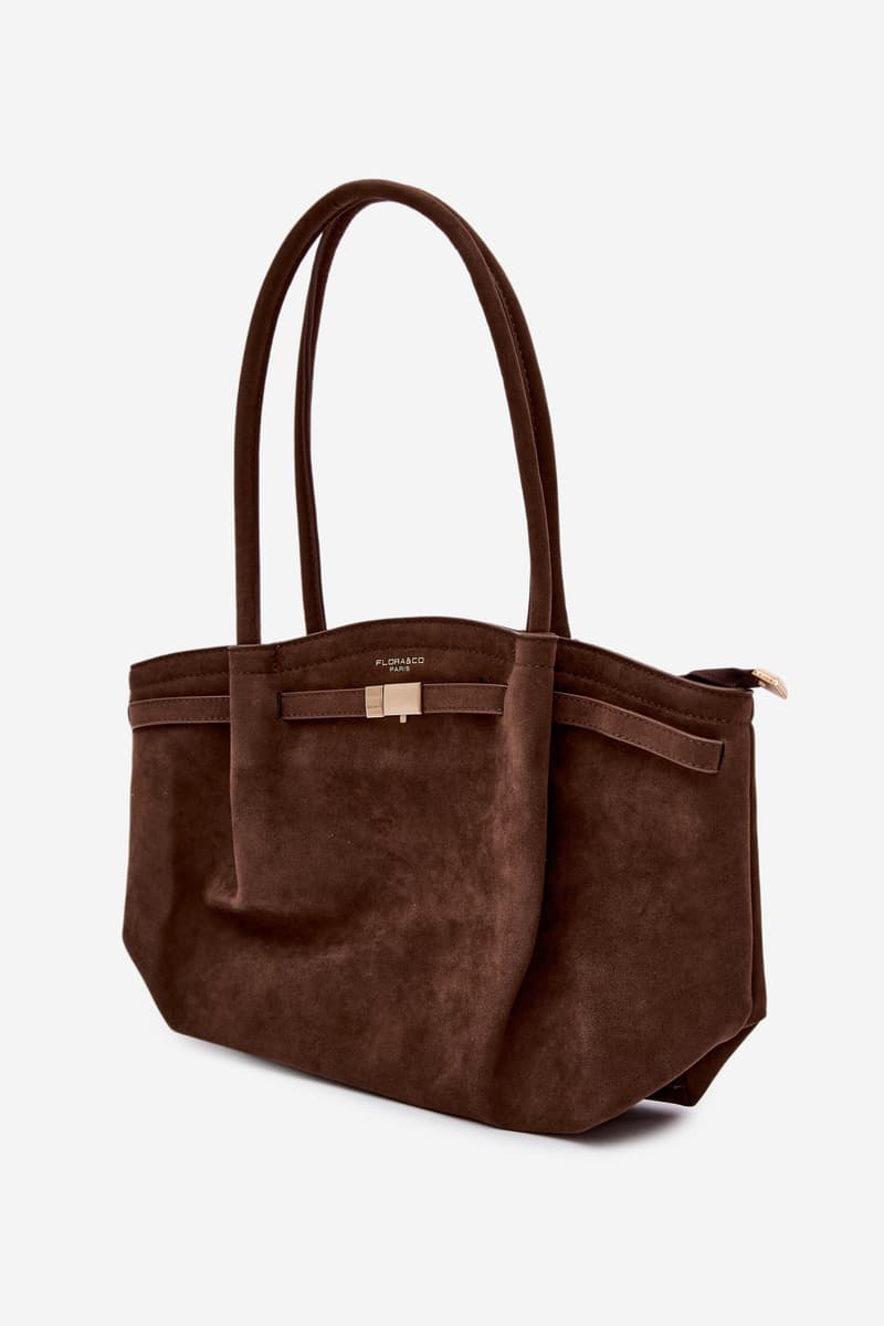 Shopper taška z eko semiše Flora&Co Chocolate 2