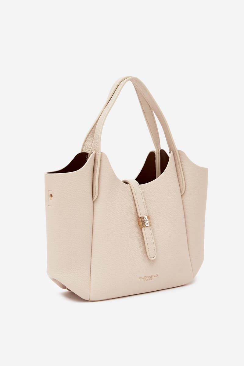 Flora&Co světle béžová kabelka z umělé kůže, krémová