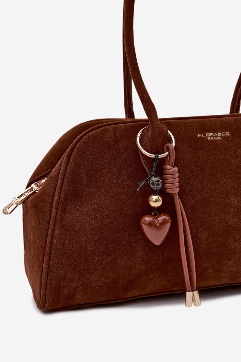Flora&Co Dámská eko semišová kabelka Camel 4