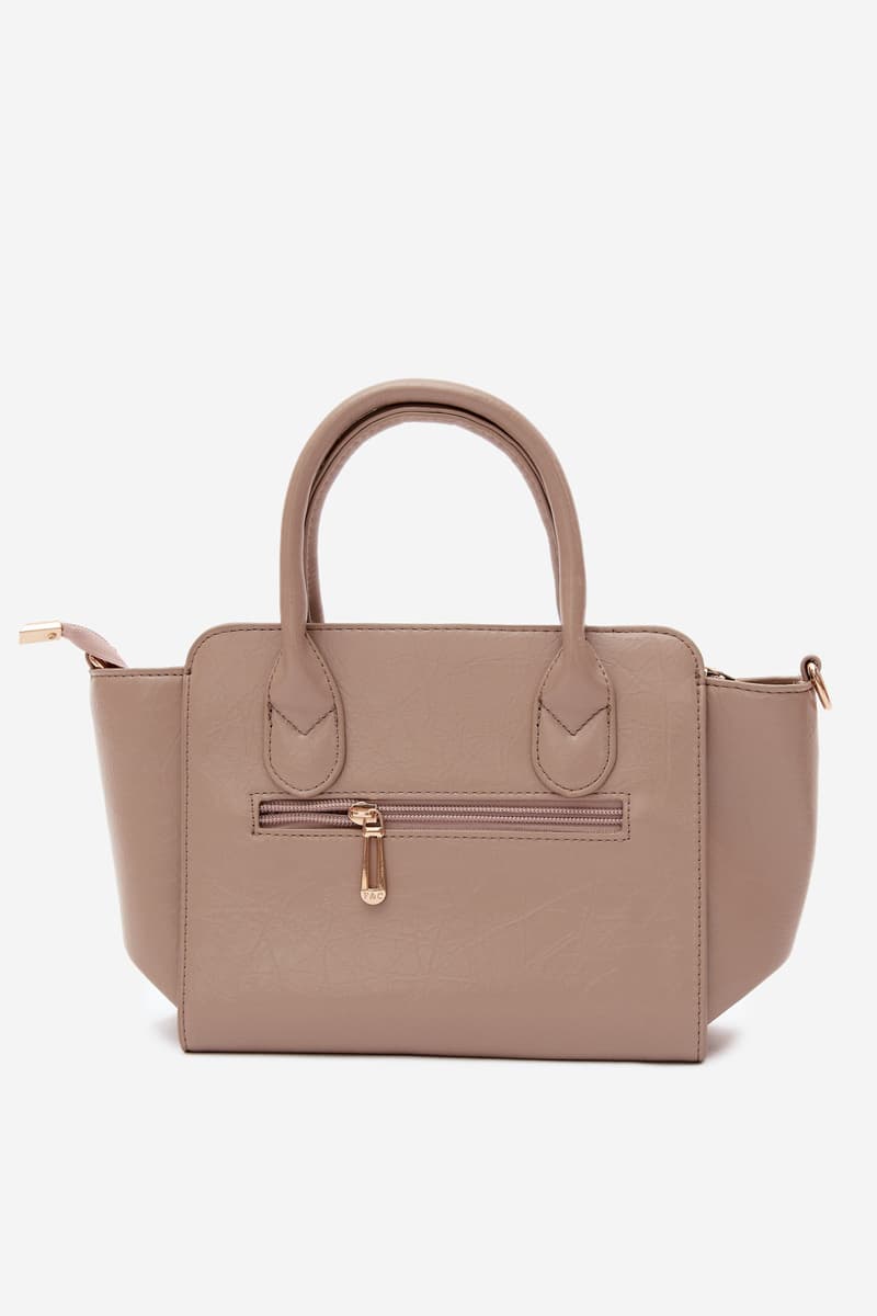 Flora&Co Béžová box kabelka ze syntetické kůže 4