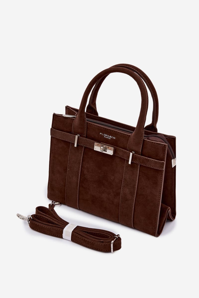 Flora&Co čokomodrá box kabelka z eko semiše 3