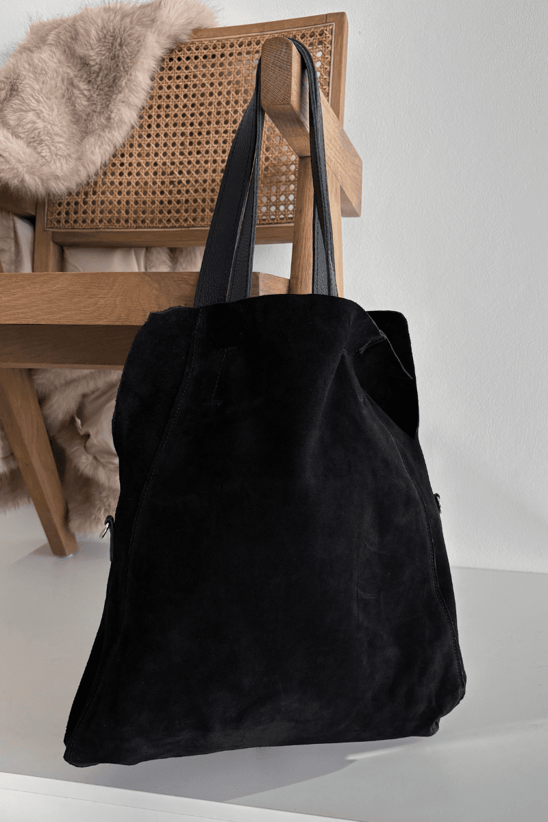Černá semišová shopper kabelka Miraya 2