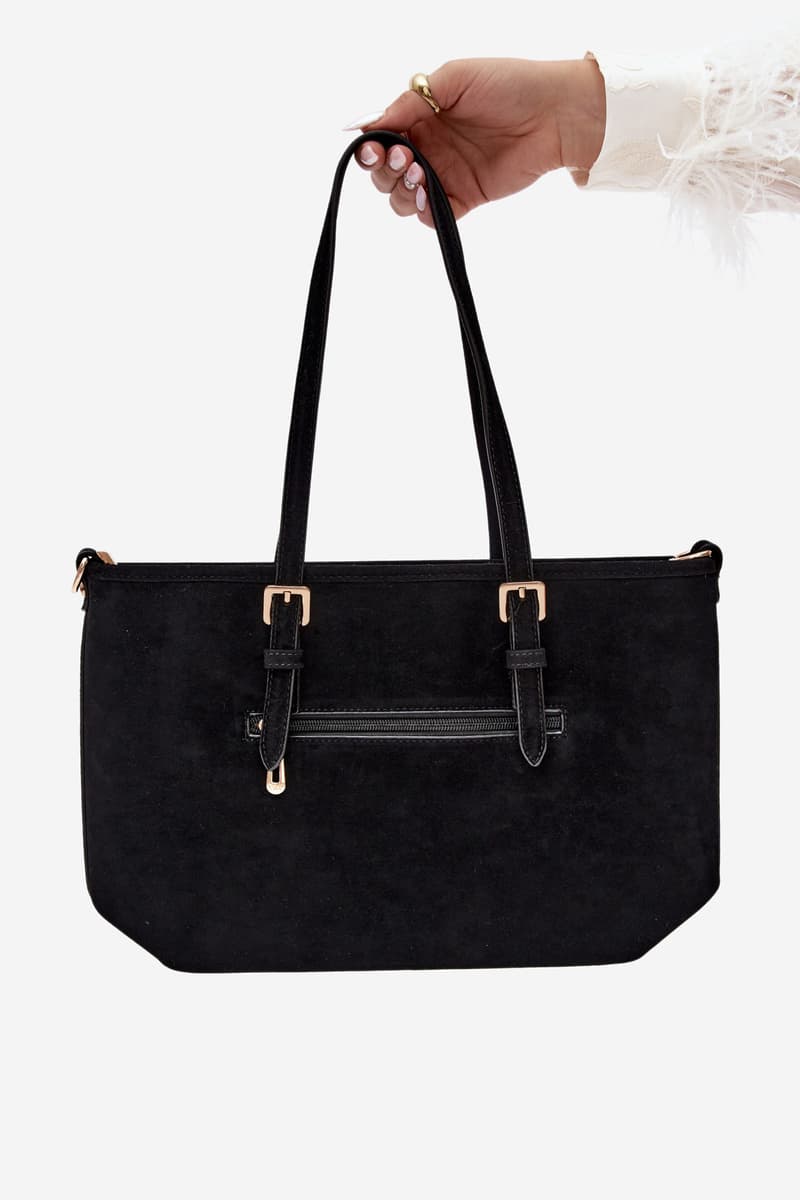Černá imitace semiše shopper taška Araminta 3