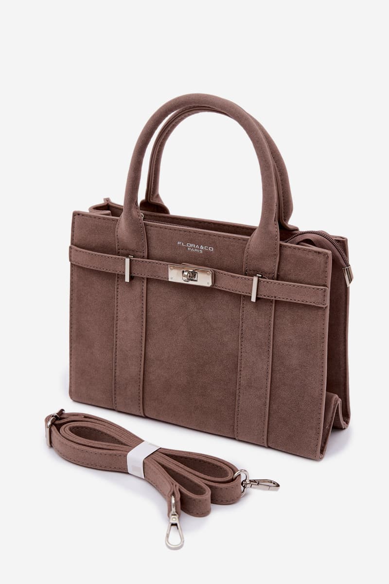 Flora&Co Boxová kabelka, béžová eko semiš 3