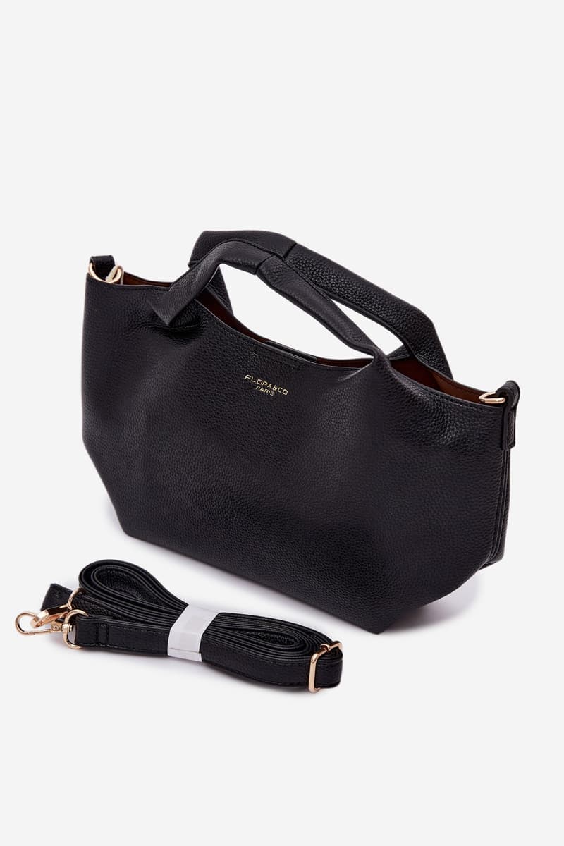 Flora&Co Černá kabelka z imitace kůže 3