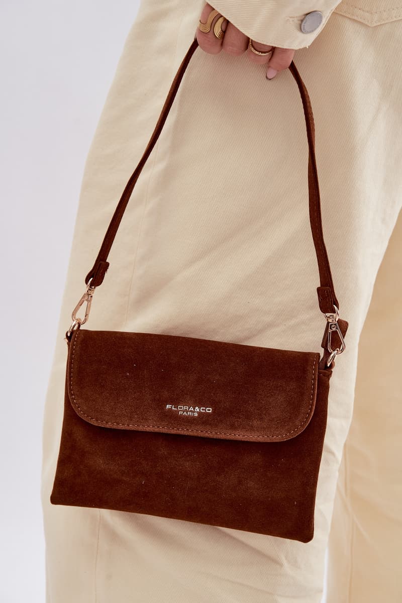Flora&Co Malá Crossbody Taška Eco Semiš Camel 5