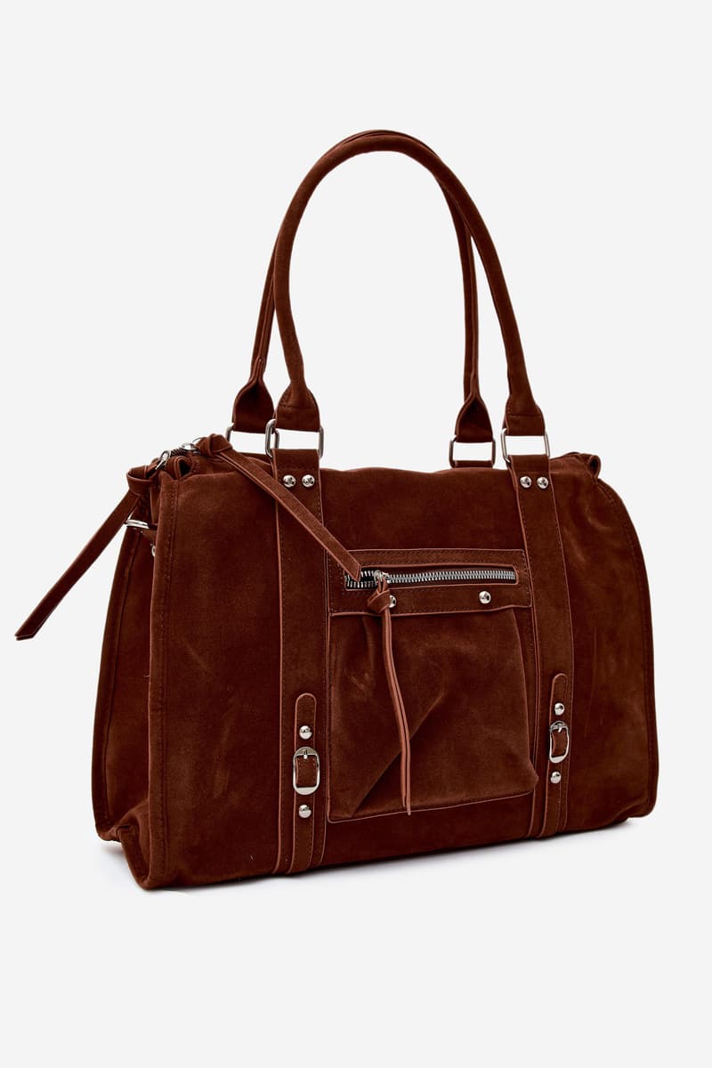 Flora&Co velká kabelka z imitace semiše Camel 2