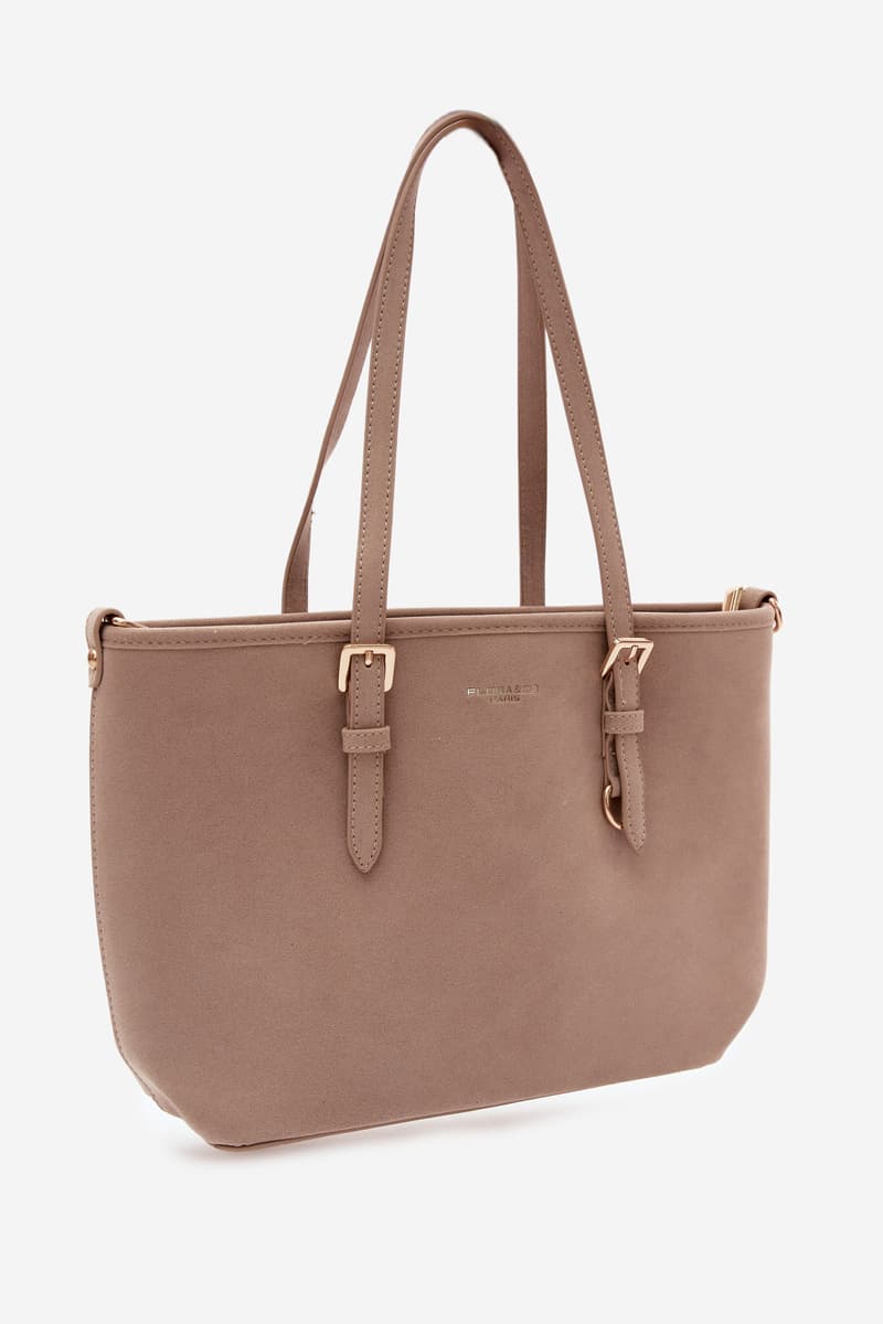 Flora&Co béžová shopper taška z umělé velurové kůže 3