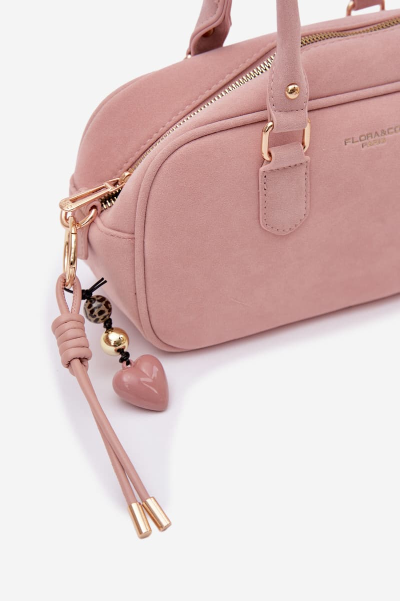 Flora&Co Malá Boxová Kabelka z Eko Semiše Růžová 4