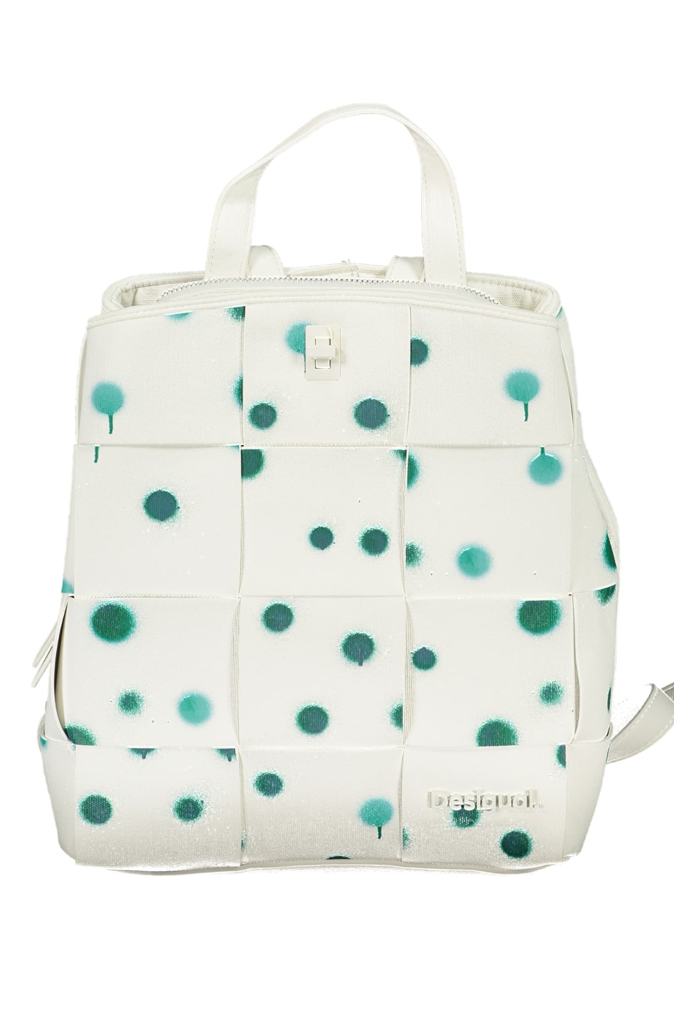 Zeleno-bílý dámský vzorovaný batoh Desigual New Splatter Sumy Mini 2