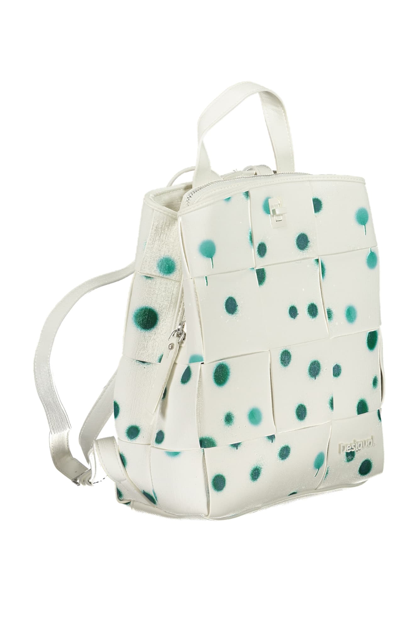 Zeleno-bílý dámský vzorovaný batoh Desigual New Splatter Sumy Mini 6