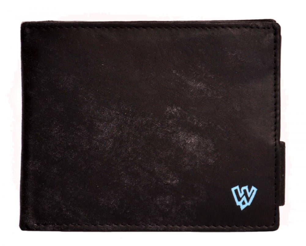 Arwel pánská kožená peněženka 513-4241 jeans black - modré logo 2