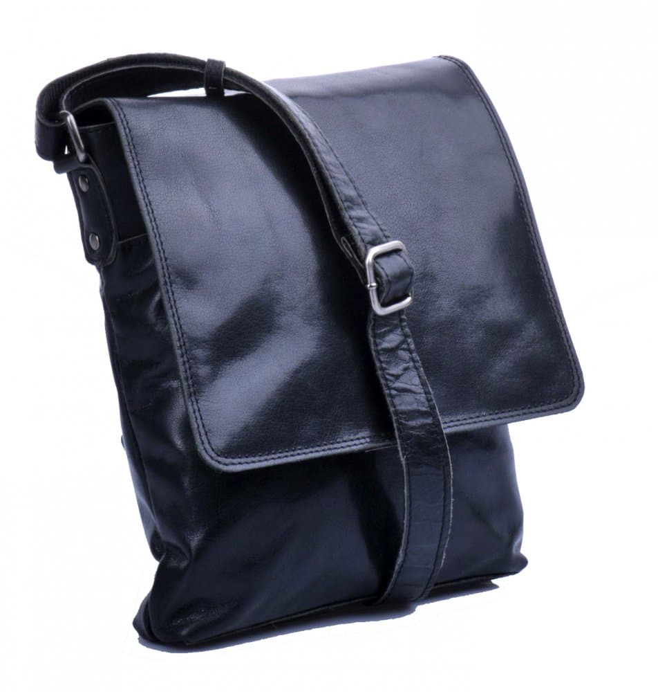 LedderArt Pánská kožená taška přes rameno LA-1263 černý crossbag 3