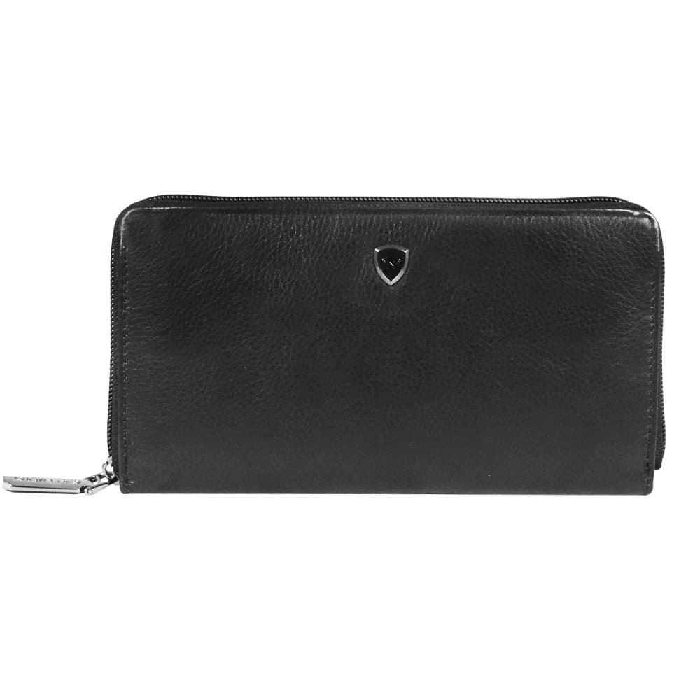 New bags leather Dámská kožená dlouhá peněženka 72658 černá 3