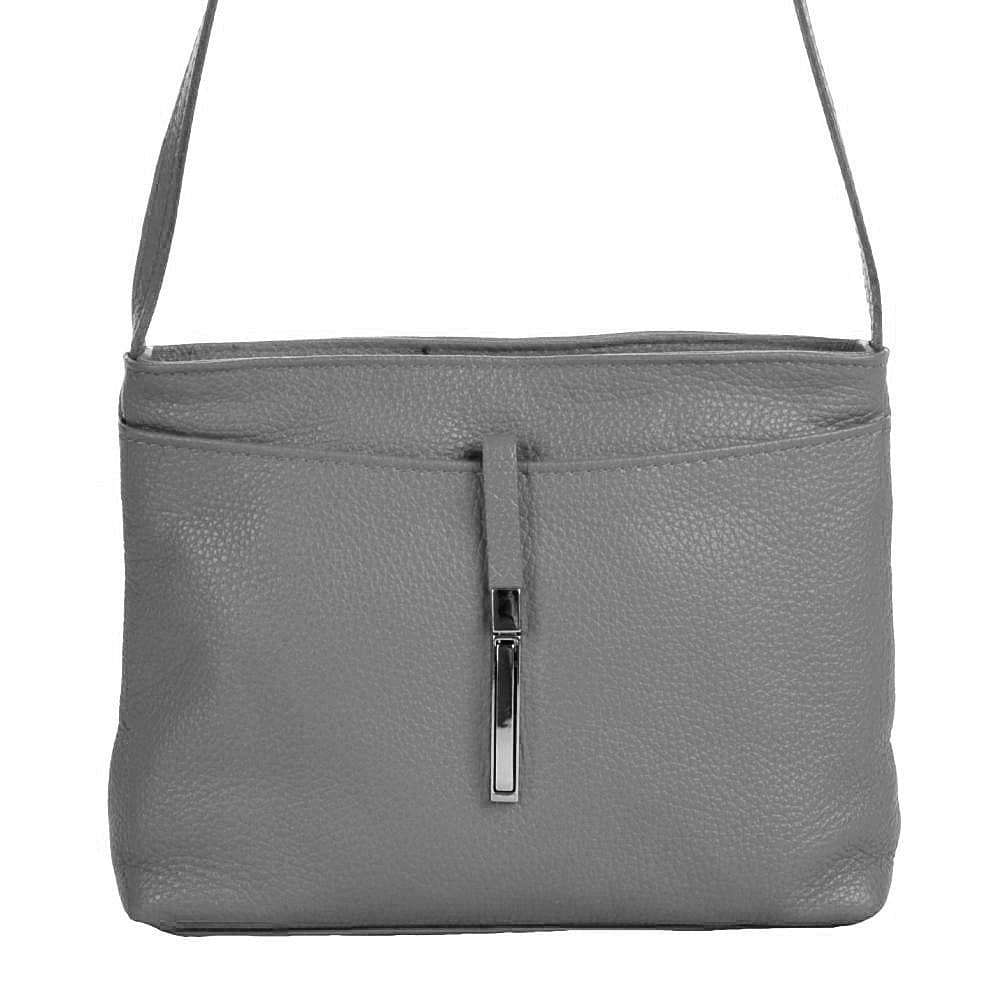 Kožená crossbody kabelka SARA BAGS 5085 šedá 3