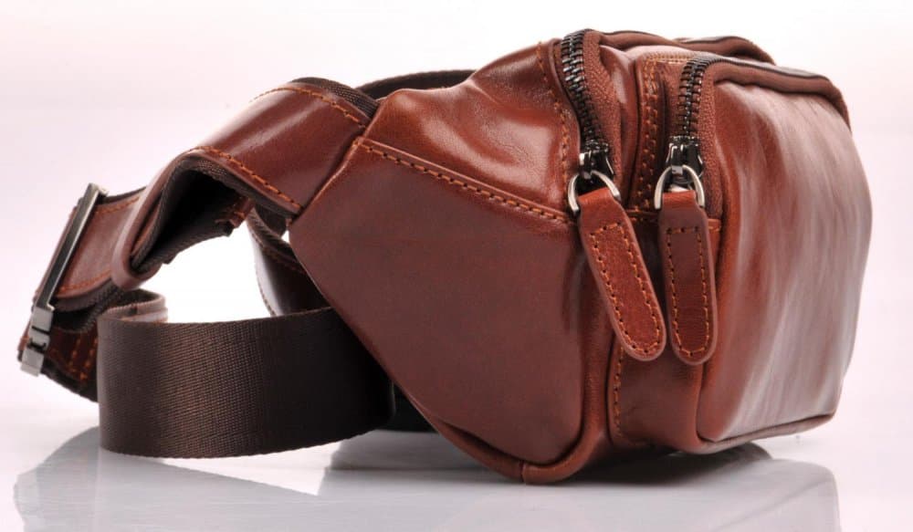 Giglio leather Kožená ledvinka VP1202 světle hnědá - poslední kus 4