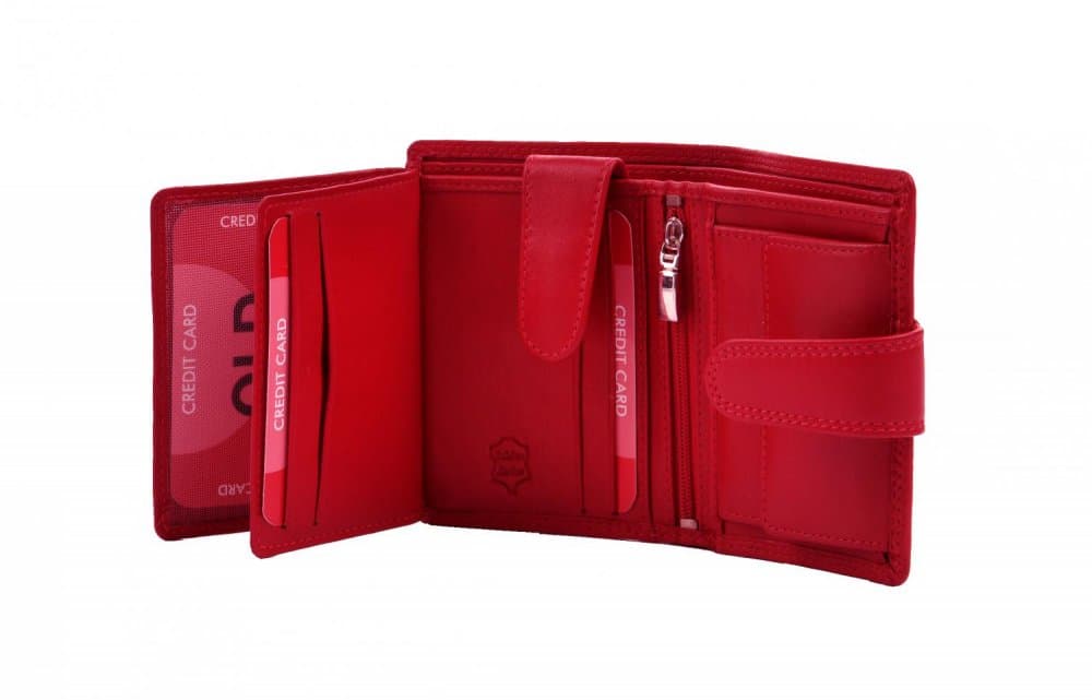 Dámská malá kožená peněženka 3257 červená s RFID ochranou 6