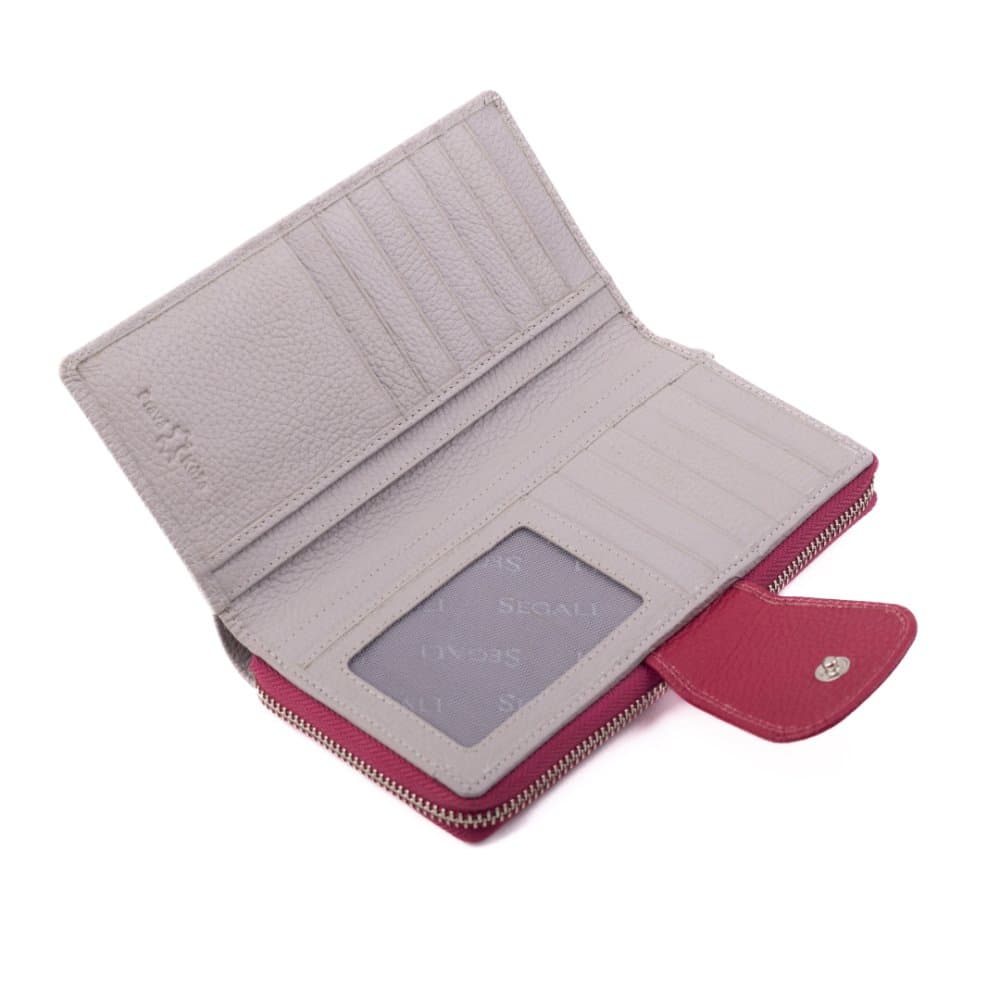 Dámská peněženka kožená SEGALI 7617 B grey/viva magenta 5