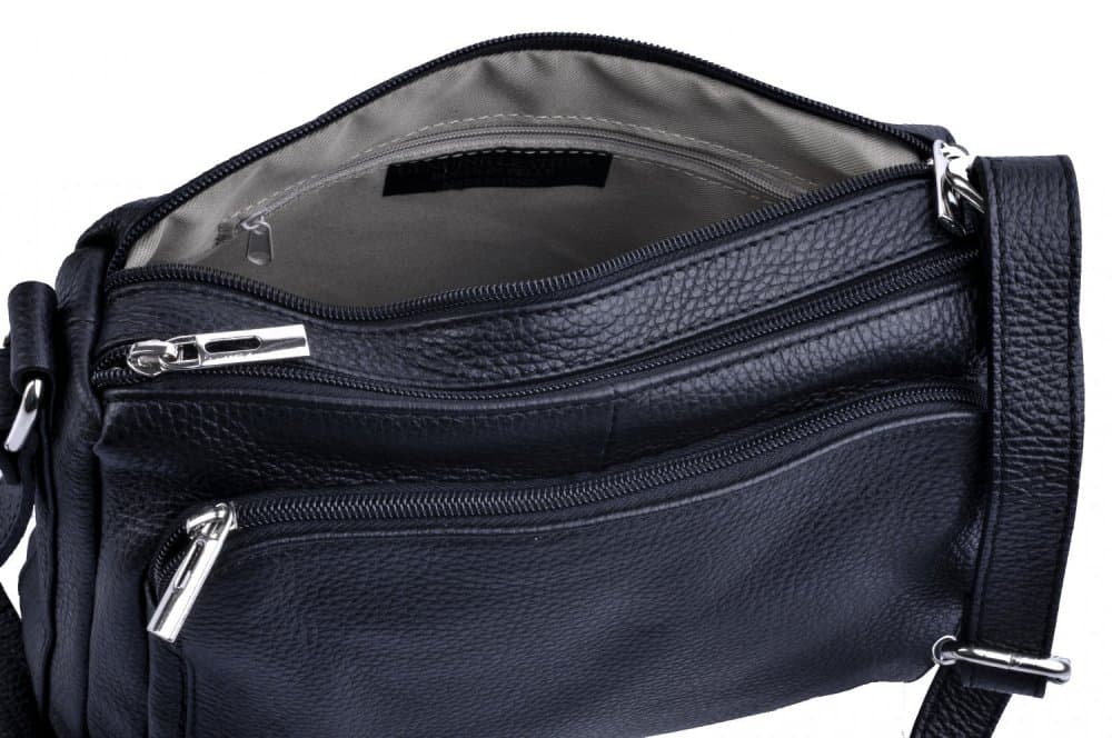 Kožená crossbody kabelka SARA BAGS 5542 černá 4