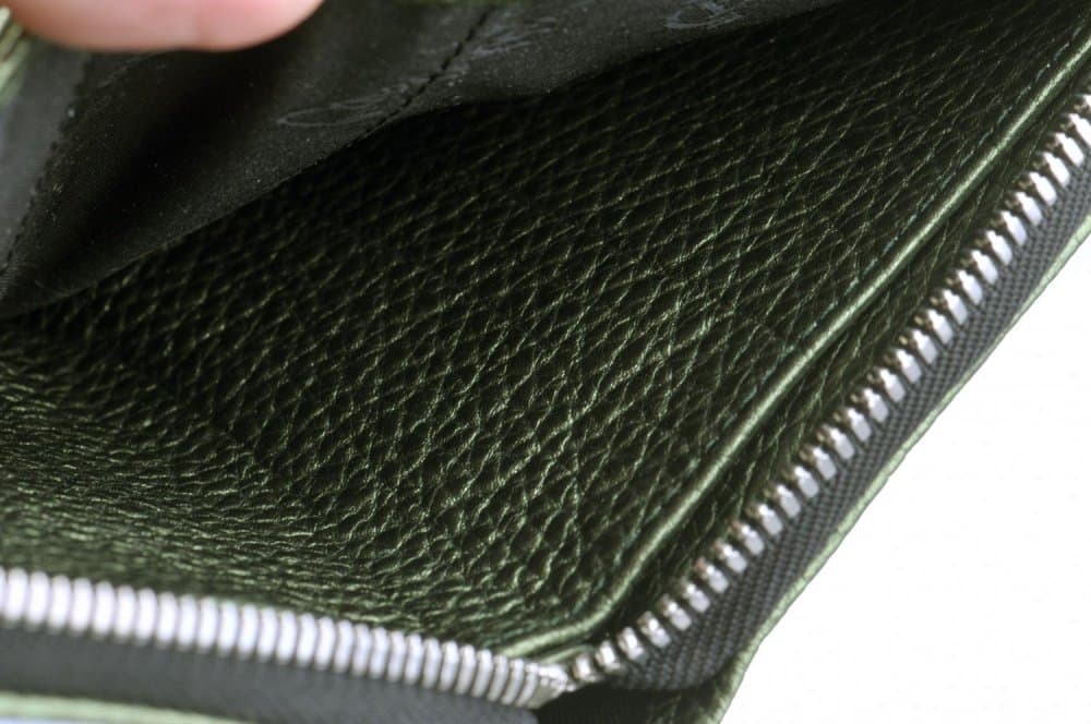 Dámská peněženka celá na zip VZOREK GREEN metalická zelená 5