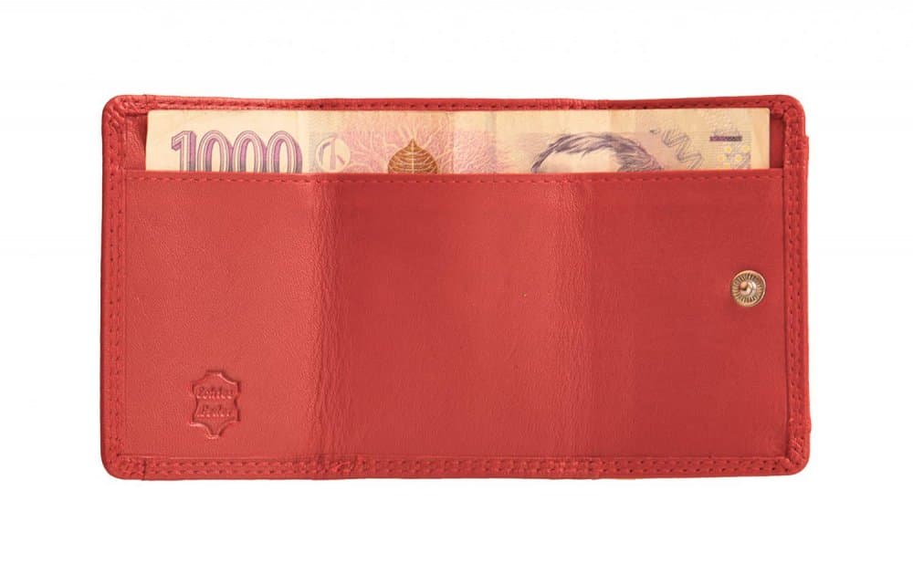 Malá kožená peněženka MW-103 červená 3