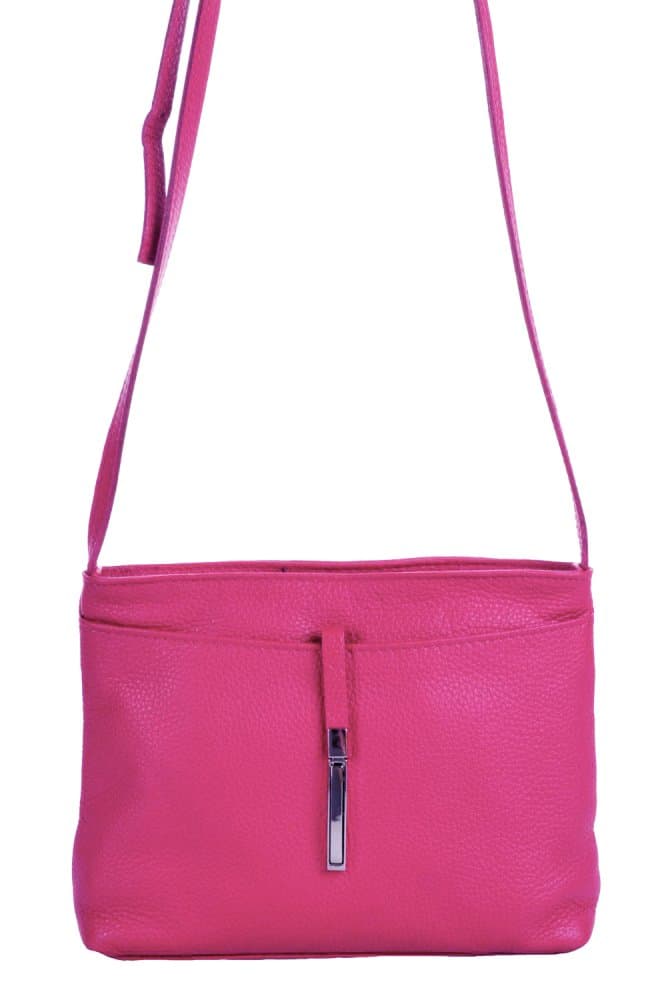 MaxFly kožená kabelka 5085 růžová - fuxia 2