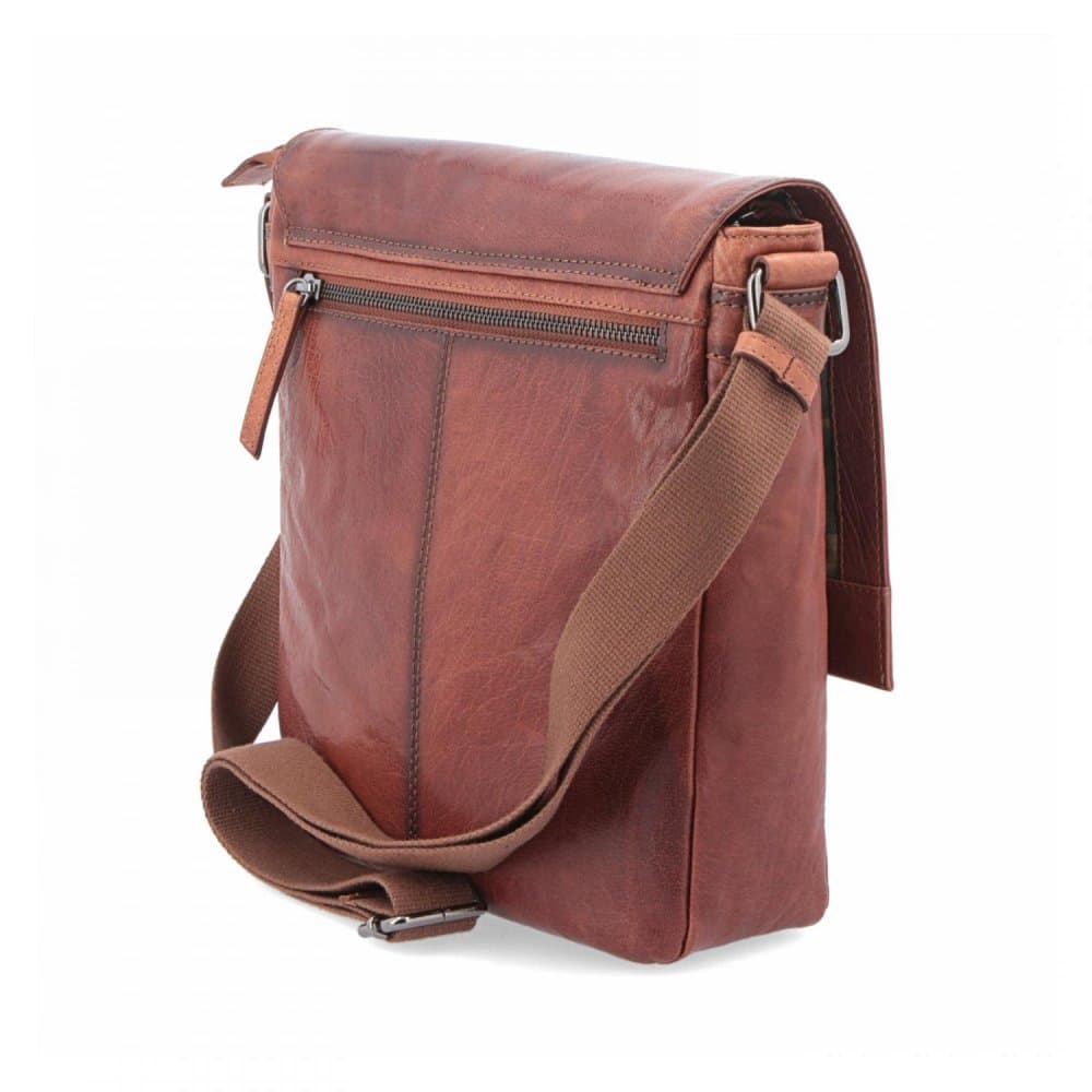 Poyem Kožená crossbody taška 2207 hnědá cognac 4