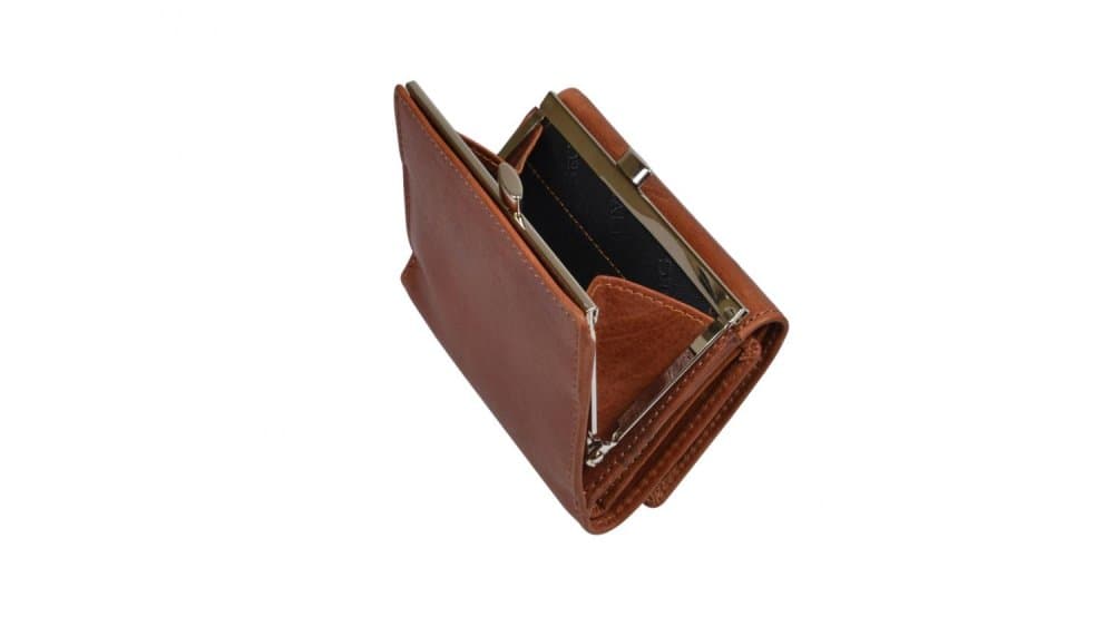 Peněženka s kovovým rámečkem SEGALI SG-870 R cognac 5