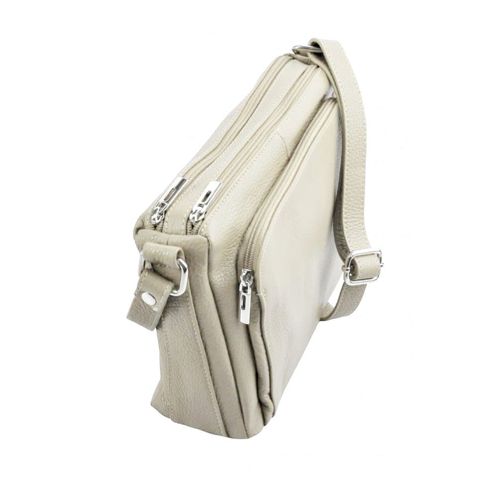 Kožená crossbody kabelka SARA BAGS 5542 béžová 5