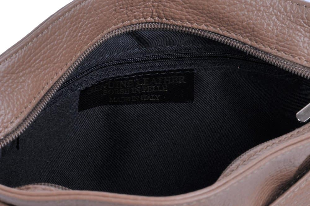 Kožená malá kabelka přes rameno 5085 taupe 6