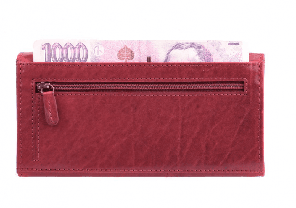 Dámská kožená peněženka Lagen V-102/T červená 4
